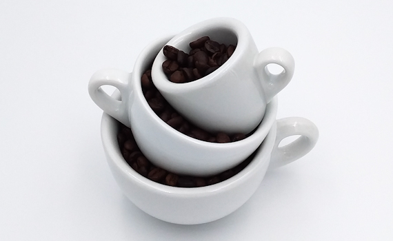 Dickwandige Porzellantassen für Espresso, Cappuccino, Latte
